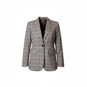 A NEW DAY Autumn Plaid 2 Button Blazer Jacket Brown Preppy Academia Old Money